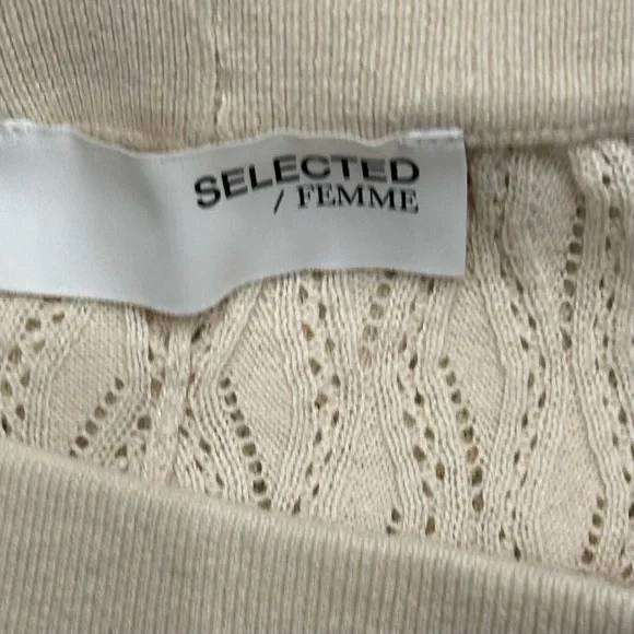 Selected Femme Cream Knit Pants , Size M NWT - Picture 13 of 15